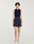Short striped pleated skirt