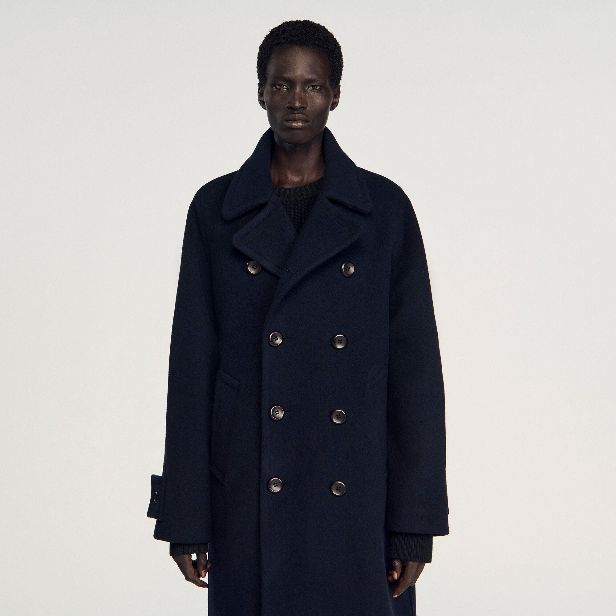 Manteau en laine croisé