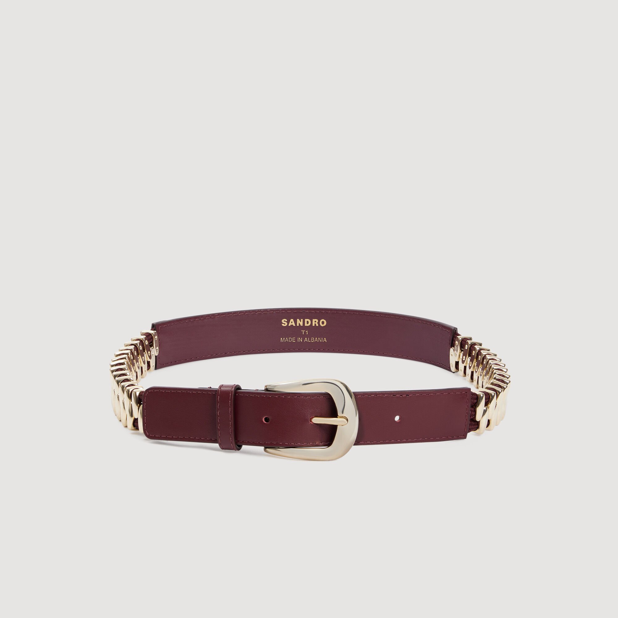 Leather and metal belt