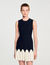 Kurzes zweifarbiges Strickkleid
