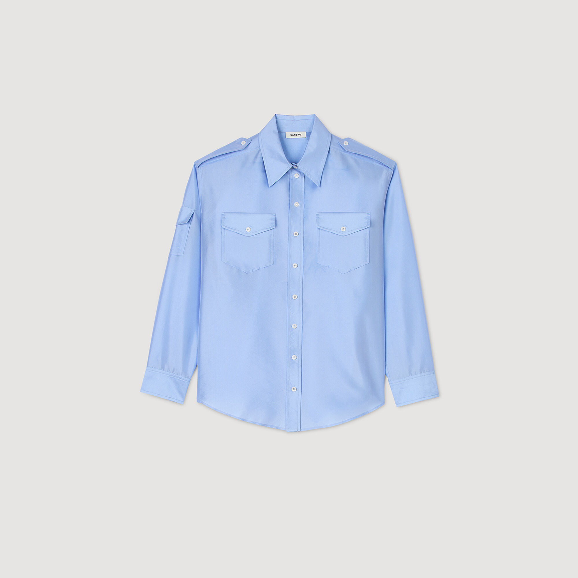 Loose-fit satin shirt