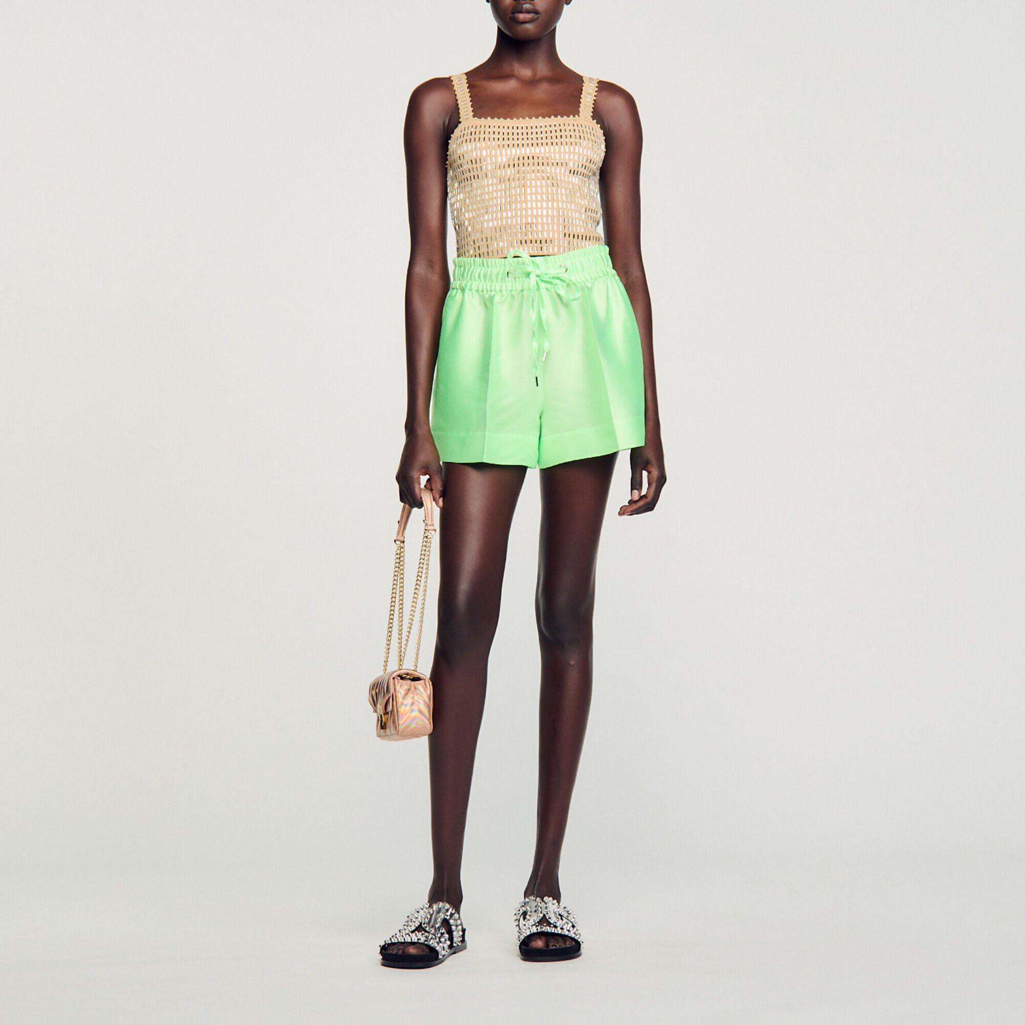 Rhinestone crop top and skirt cheap