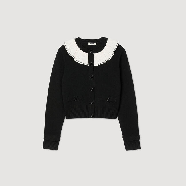 Cardigan mit Kontrastkragen