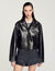 Distressed leather jacket