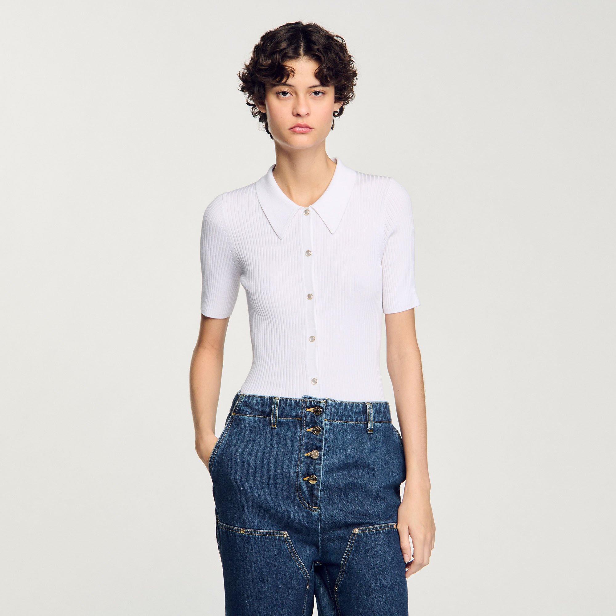 Cardigan aus Rippstrick