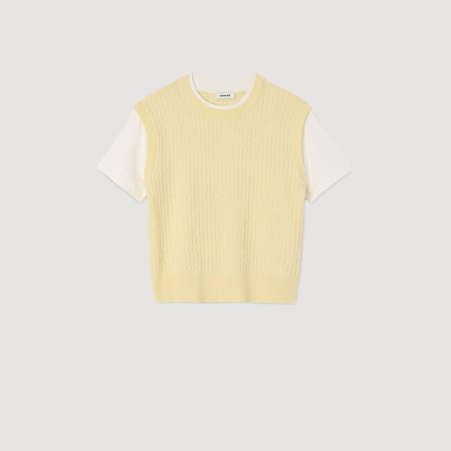 Pull 2 en 1 bicolore