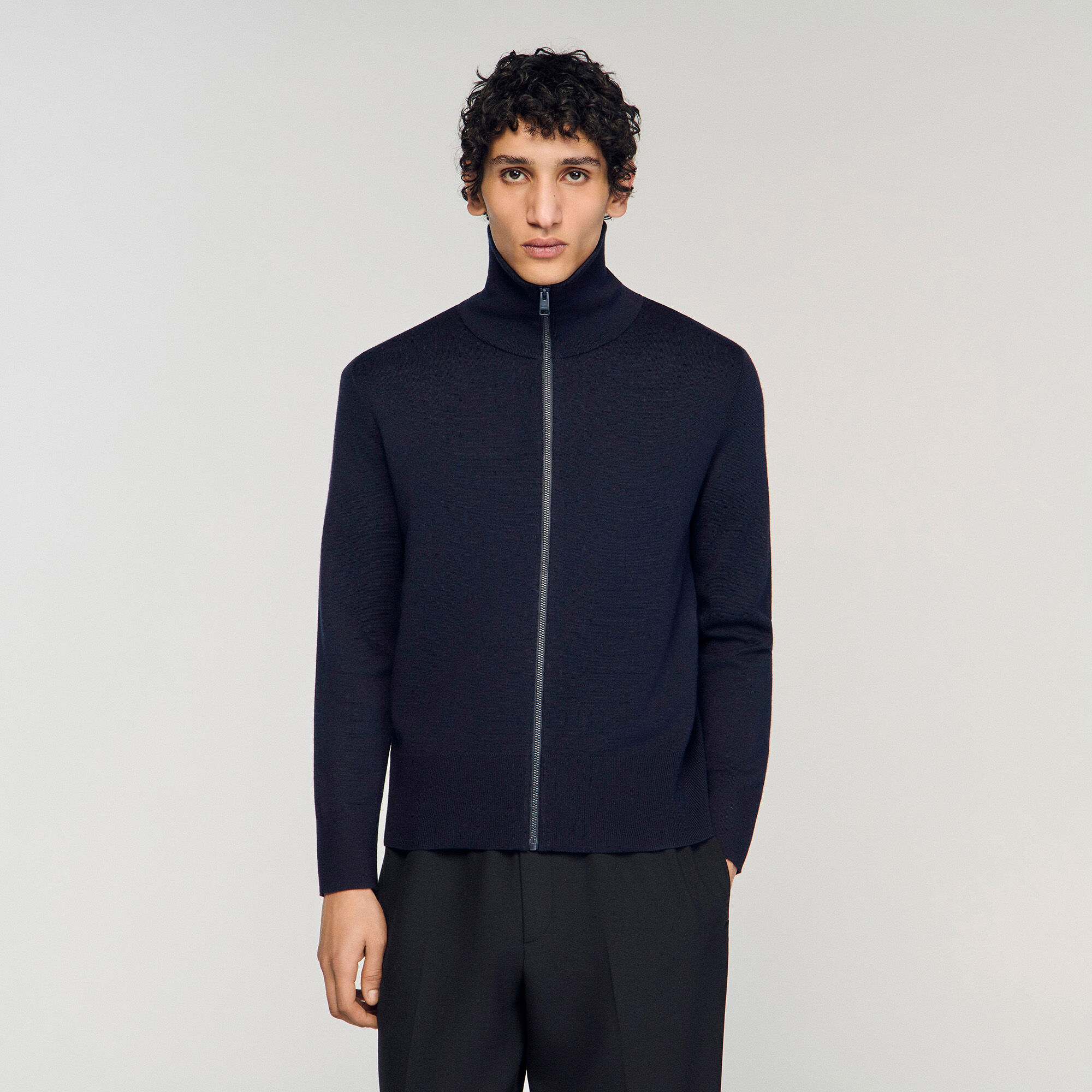 Wollcardigan mit Rei&szlig;verschluss