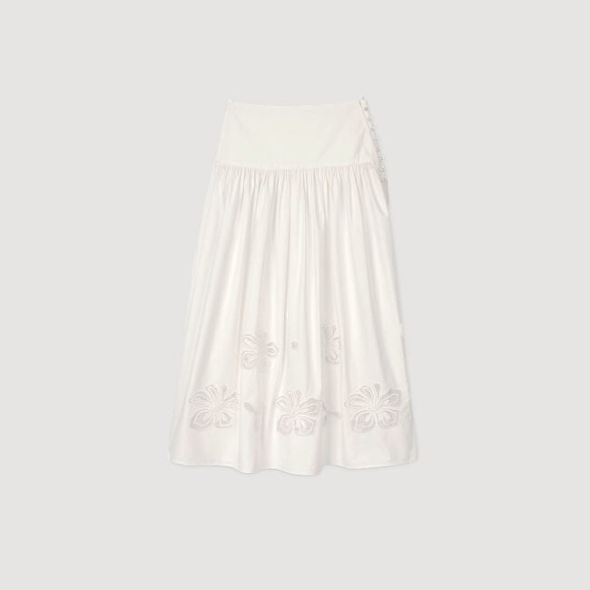 Long poplin skirt