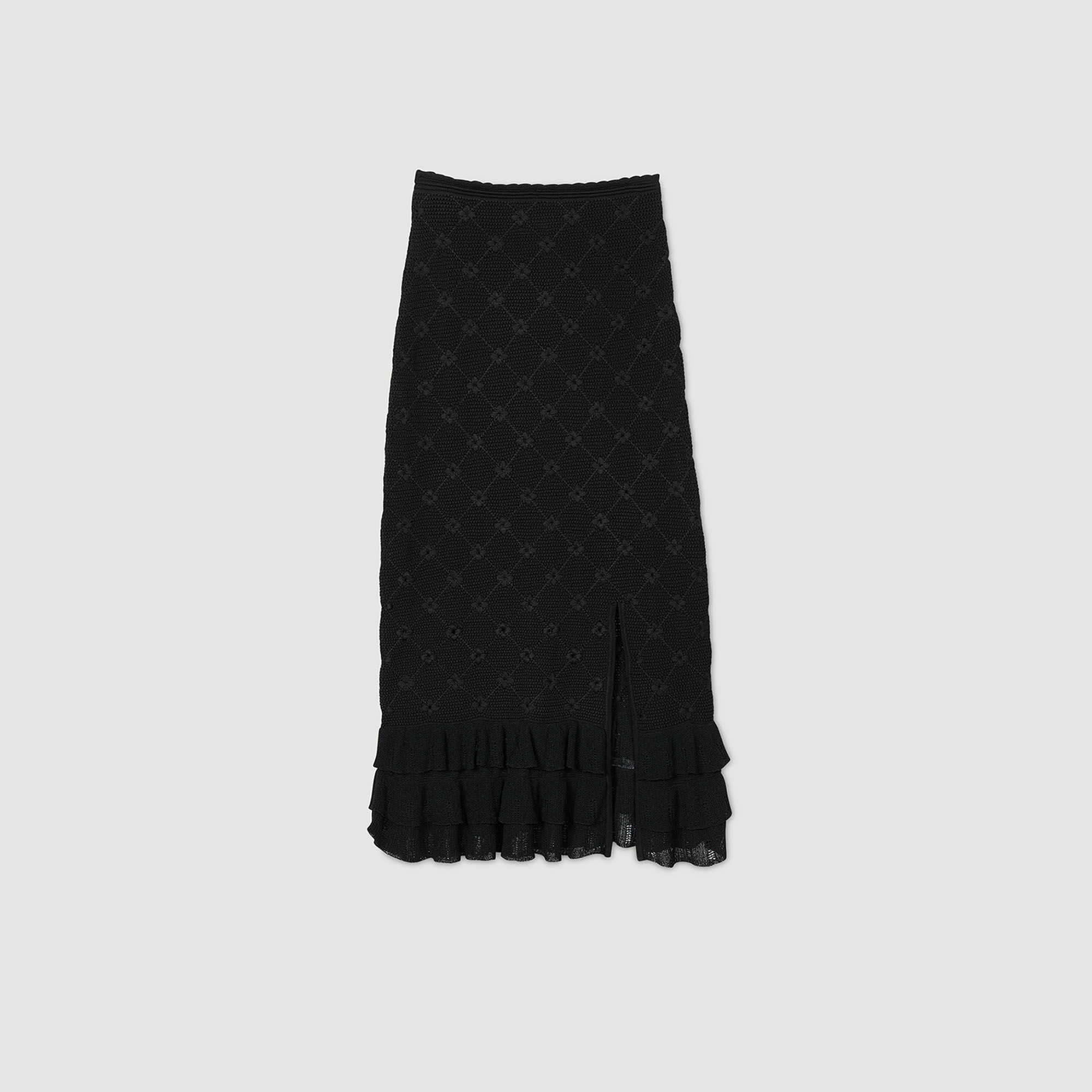 Jupe midi en maille