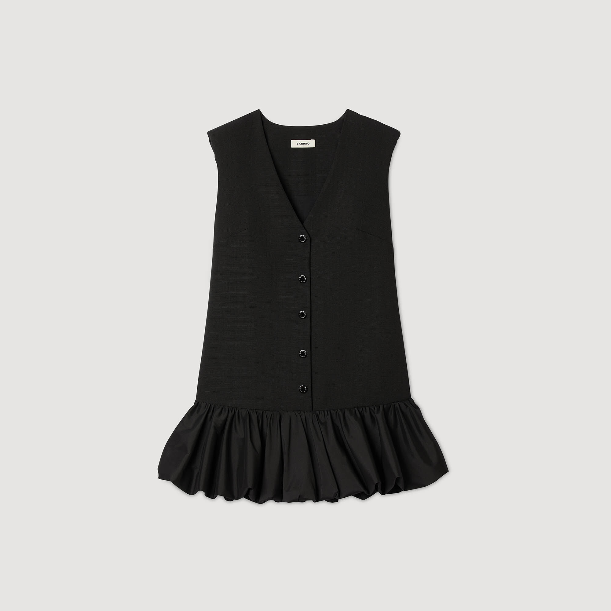 Short tailored dress with ruffle