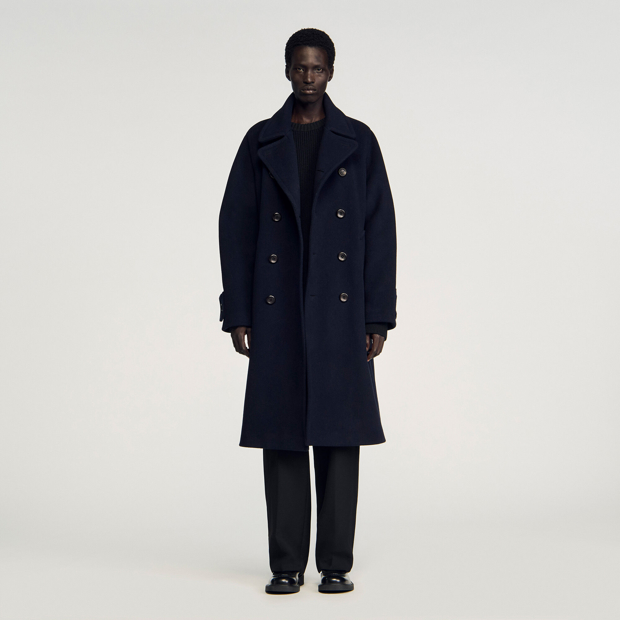 Manteau en laine croisé
