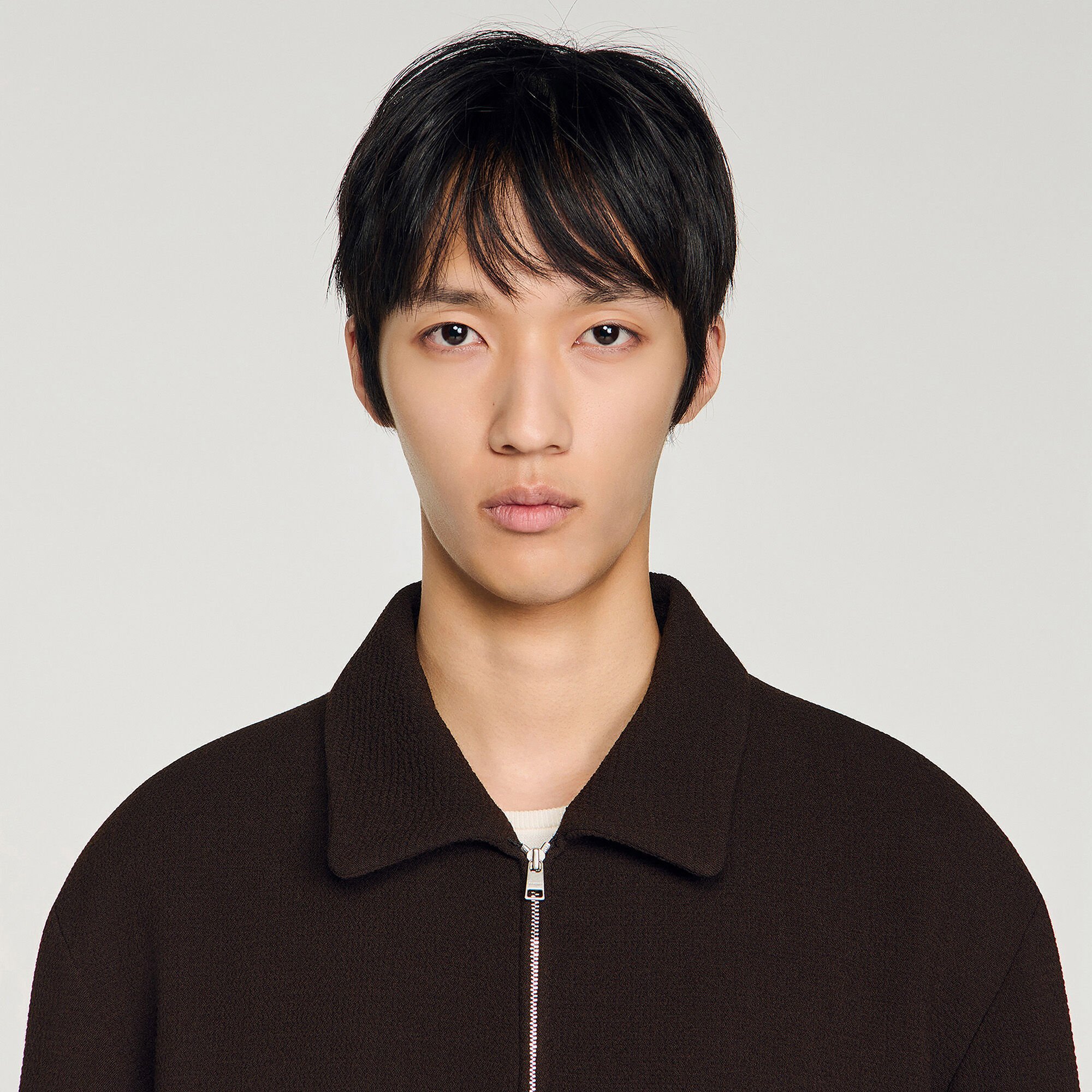 Blouson gaufr&eacute; zipp&eacute; col classique