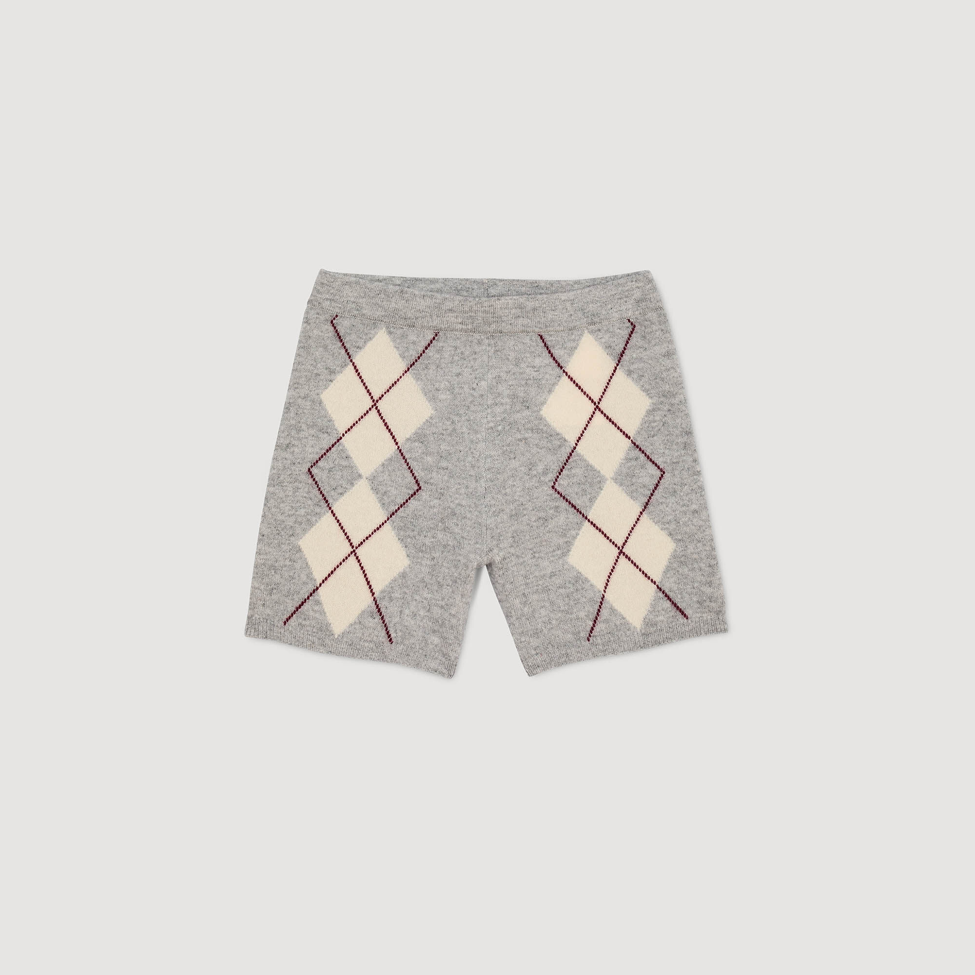 Short en maille à motif losanges