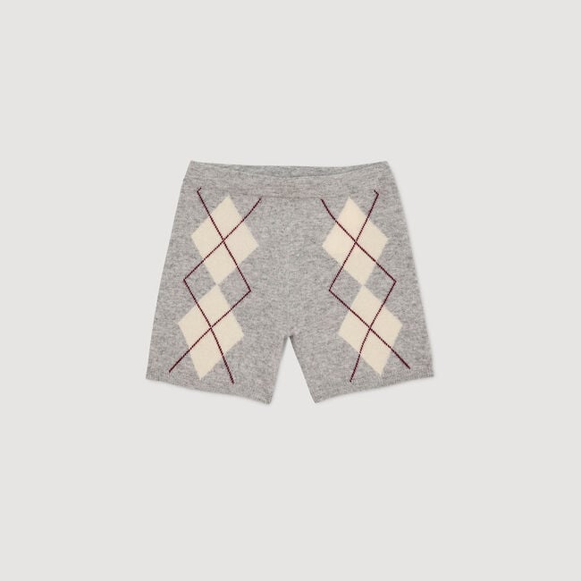 Short en maille à motif losanges