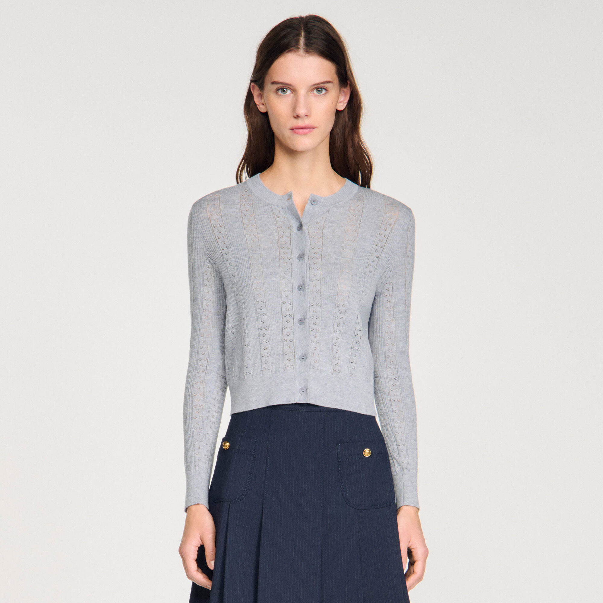 Cardigan aus Pointelle-Strick