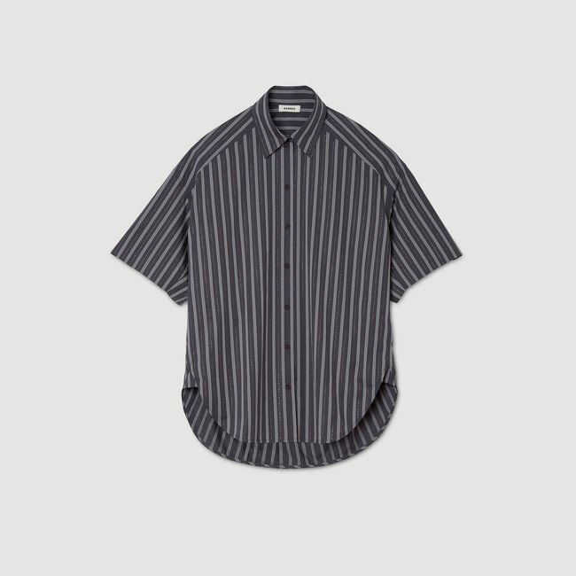 Chemise oversize rayée strassée