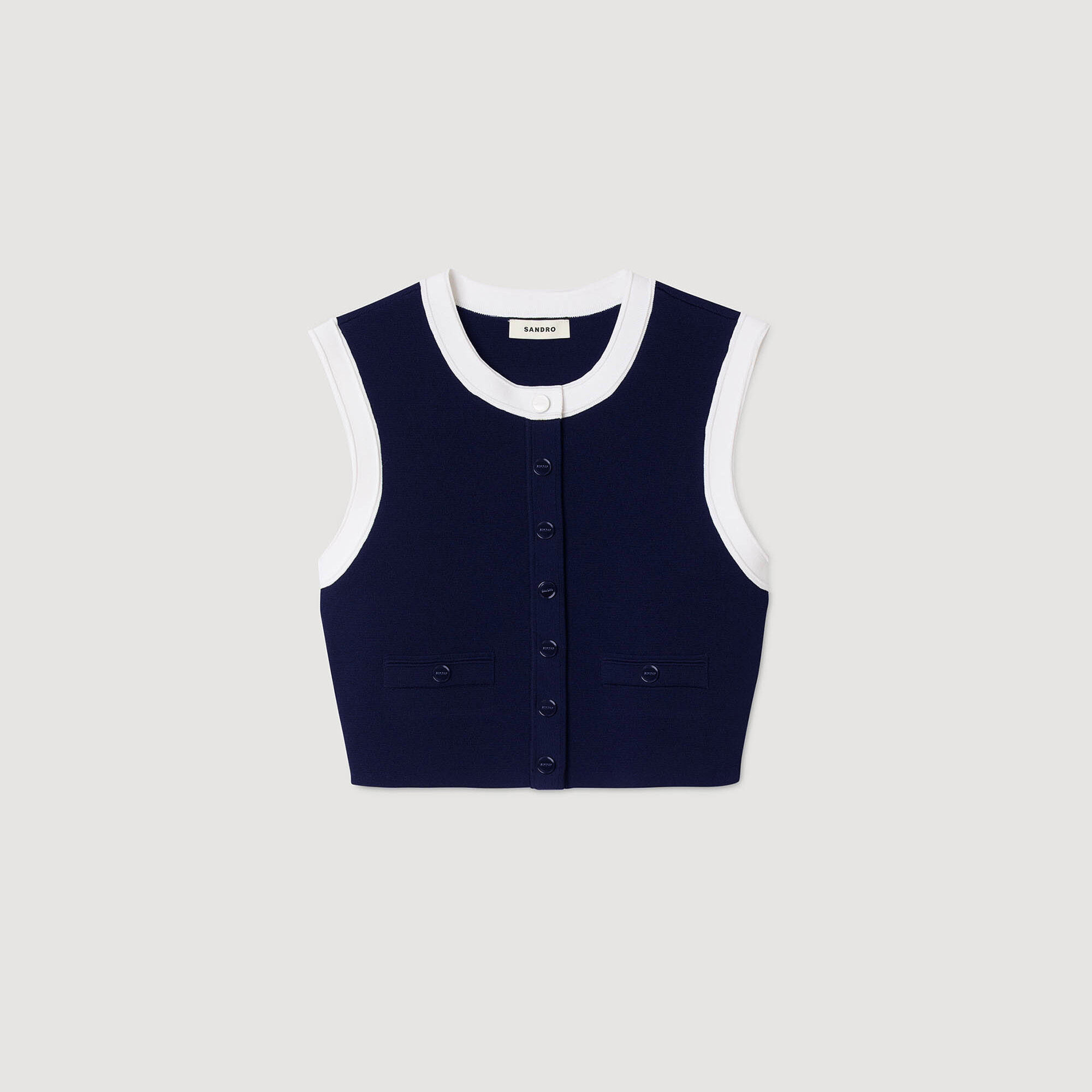 Gilet court bicolore