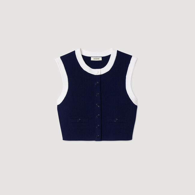 Gilet court bicolore