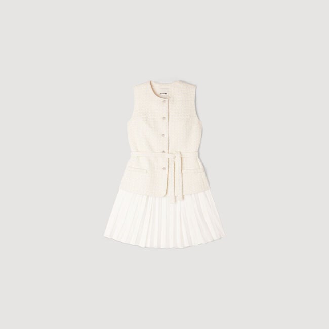 Two-material short dress