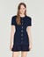 Short knit dress with ruffles