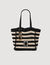 Zweifarbige Tasche mit Häkelmuster