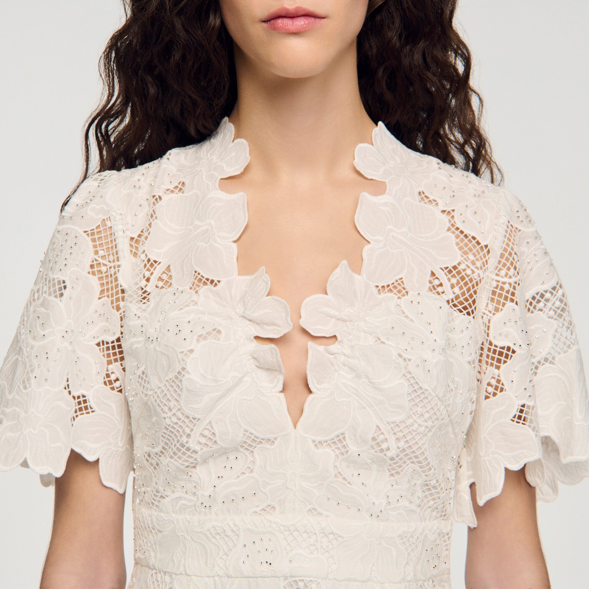 Robe courte imprim&eacute; fleur