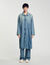 Long faded denim coat