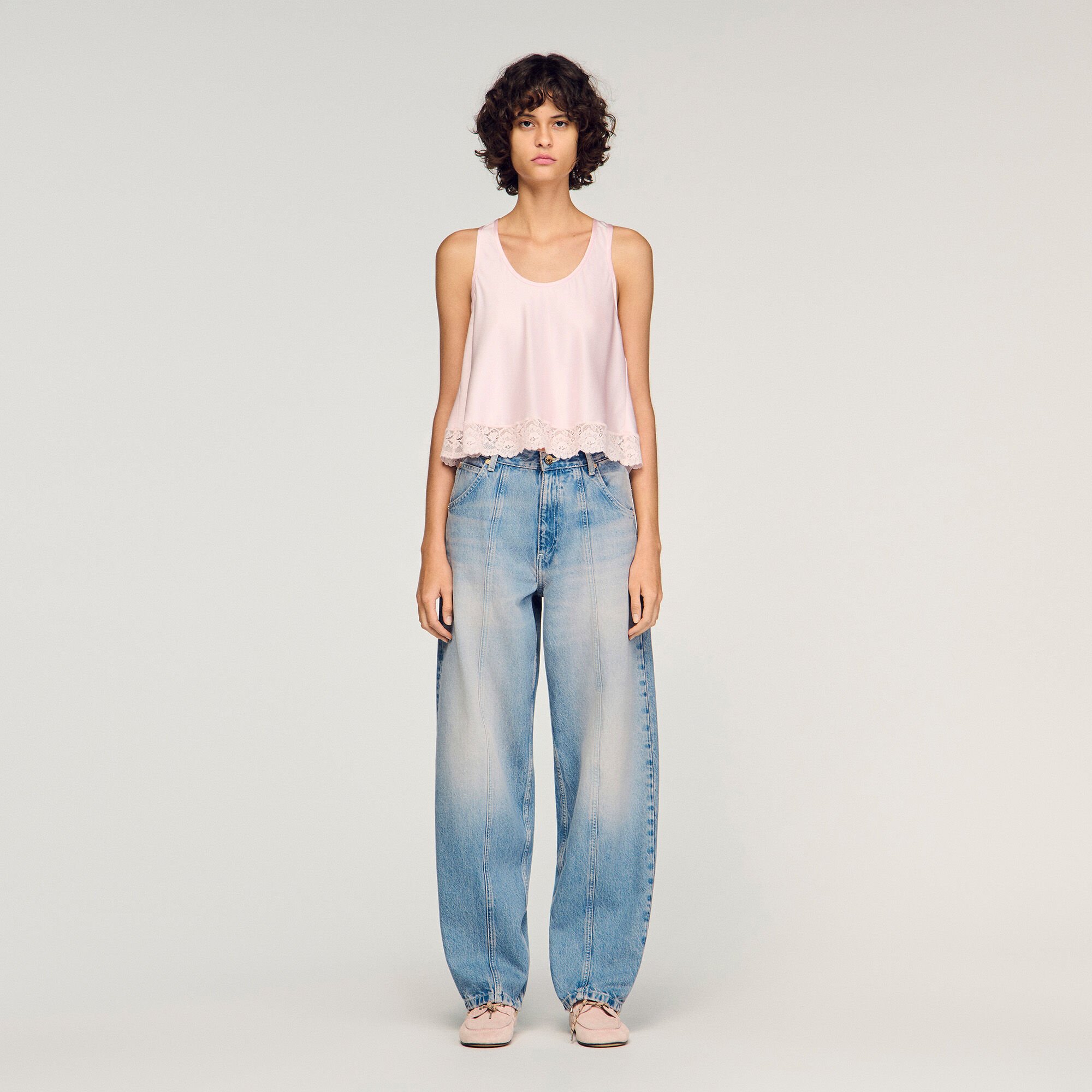 Verwaschene Barrel-Jeans