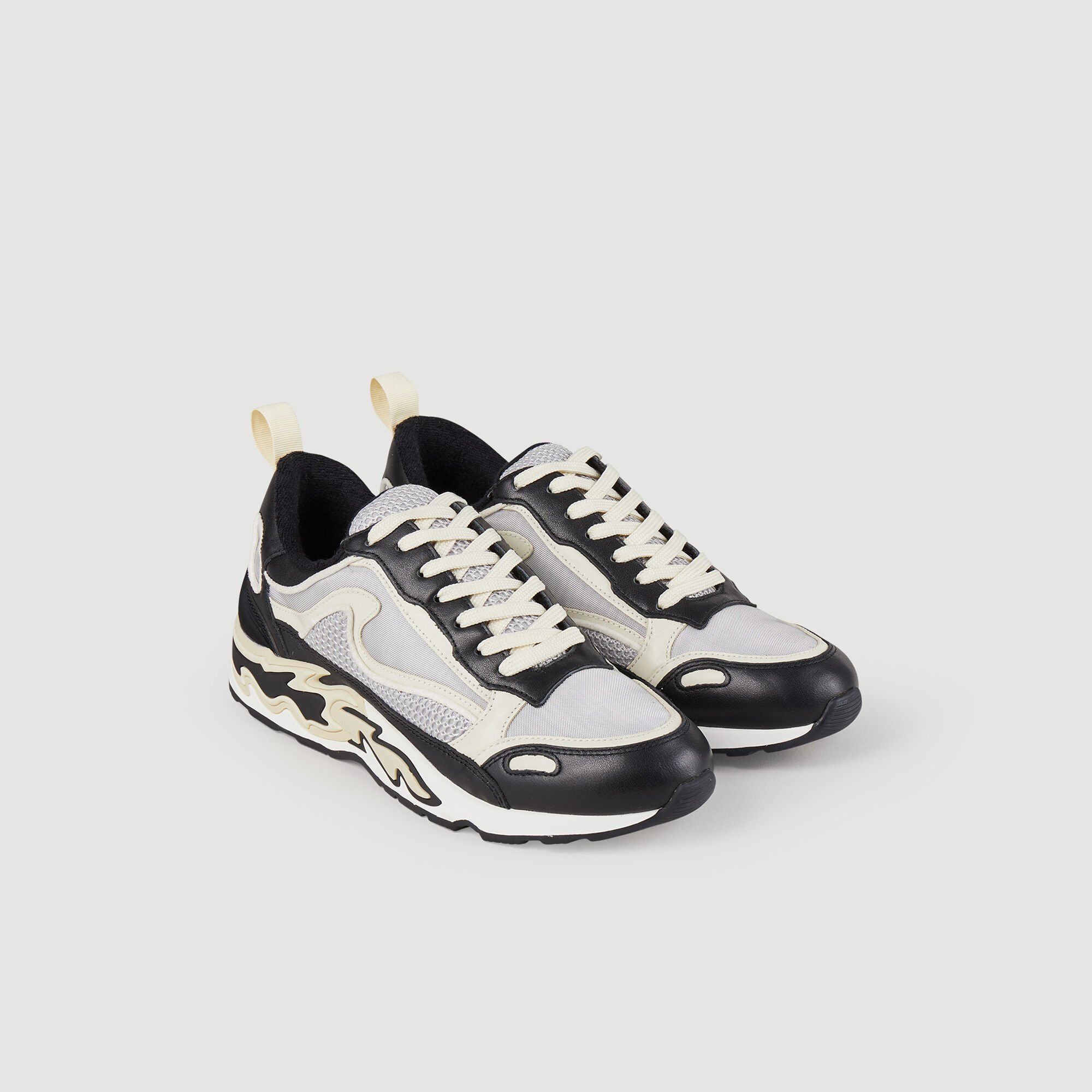 Baskets Flame Black Gray Sandro Paris