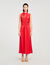Draped satin-effect dress