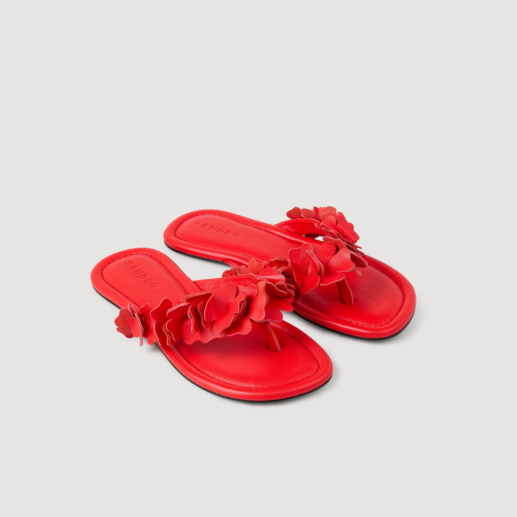 Ledersandalen mit Blumen