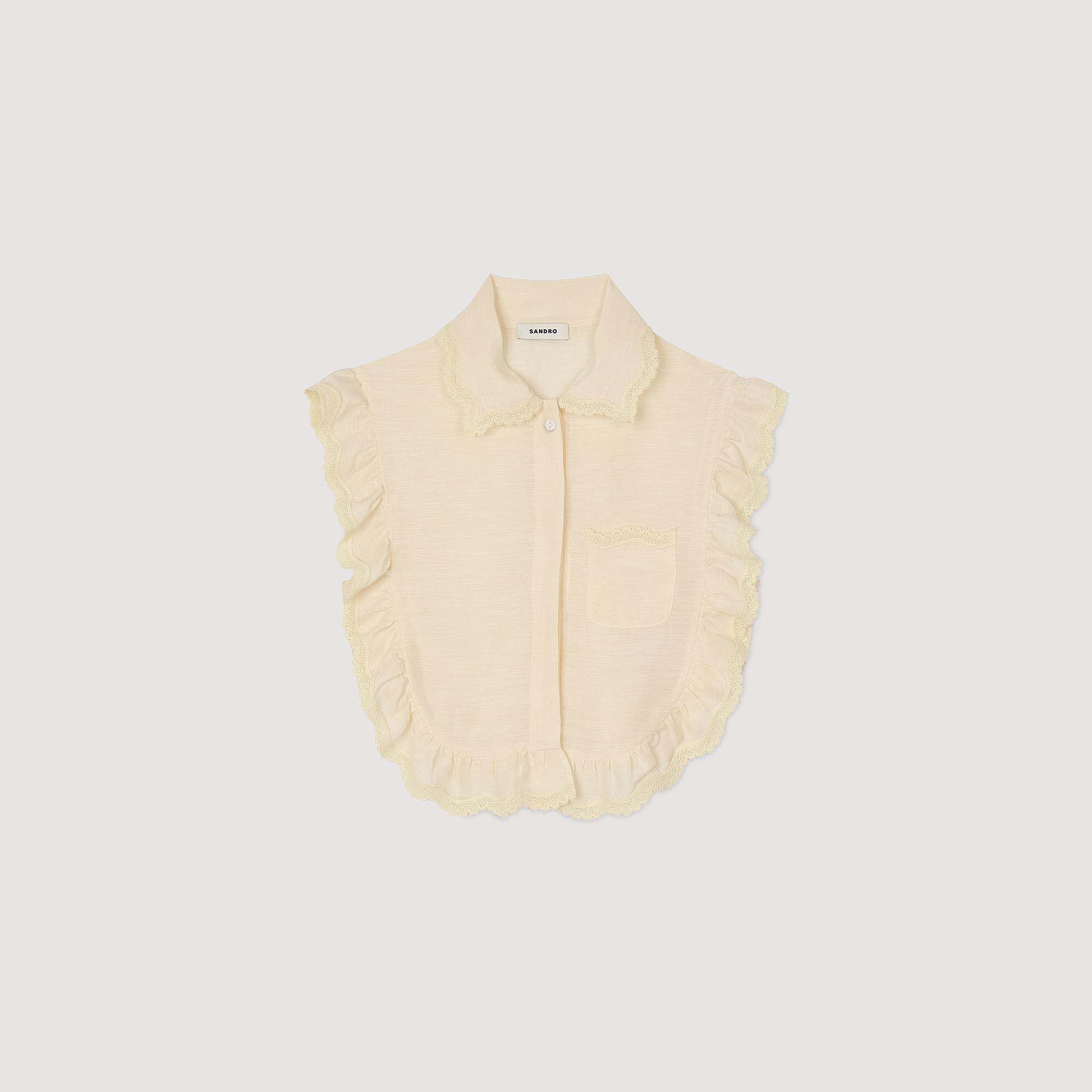 Top Hemdkragen mit Spitzendetails