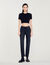 Straight-cut jeans with raw edges