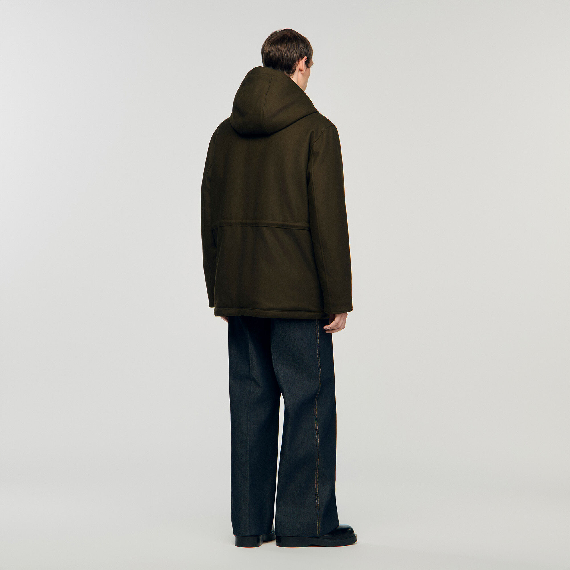 Hooded wool parka