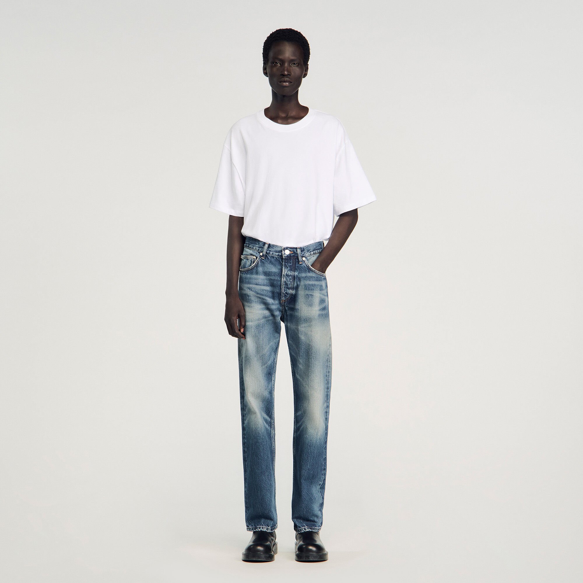 Verwaschene Regular Fit Jeans