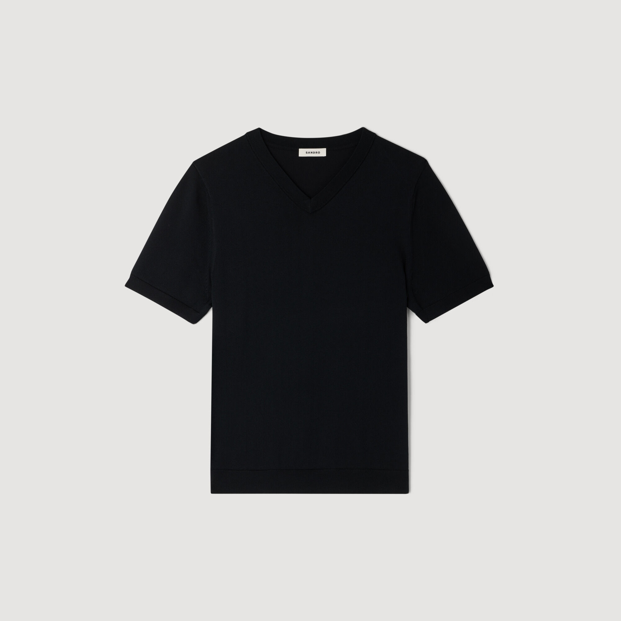 Polo &agrave; manches courtes col V