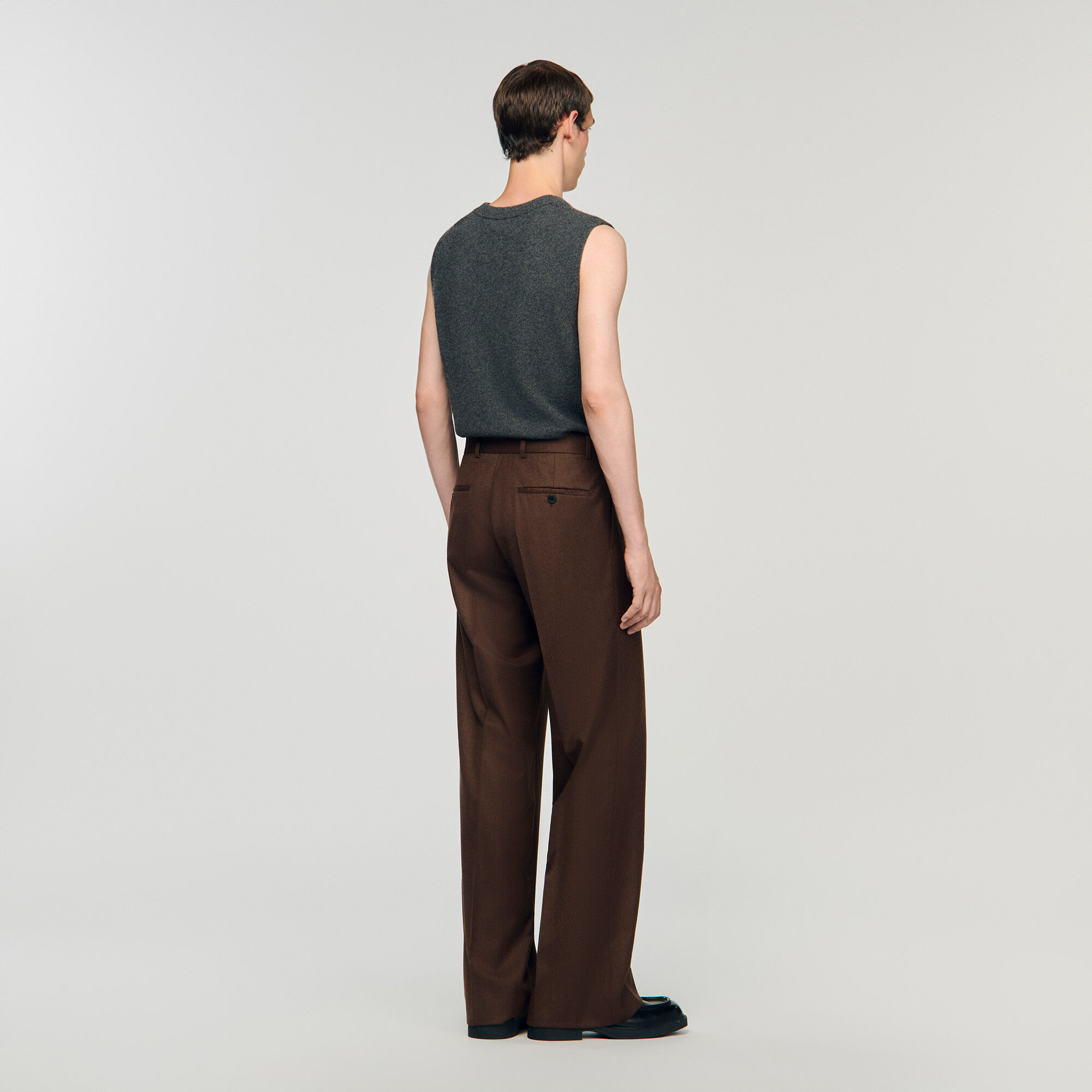 Pantalon large en laine