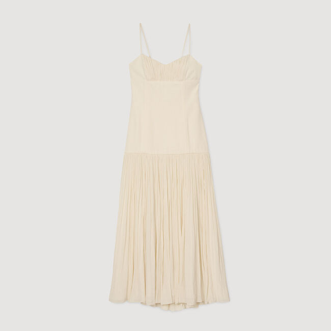 Robe longue plissée