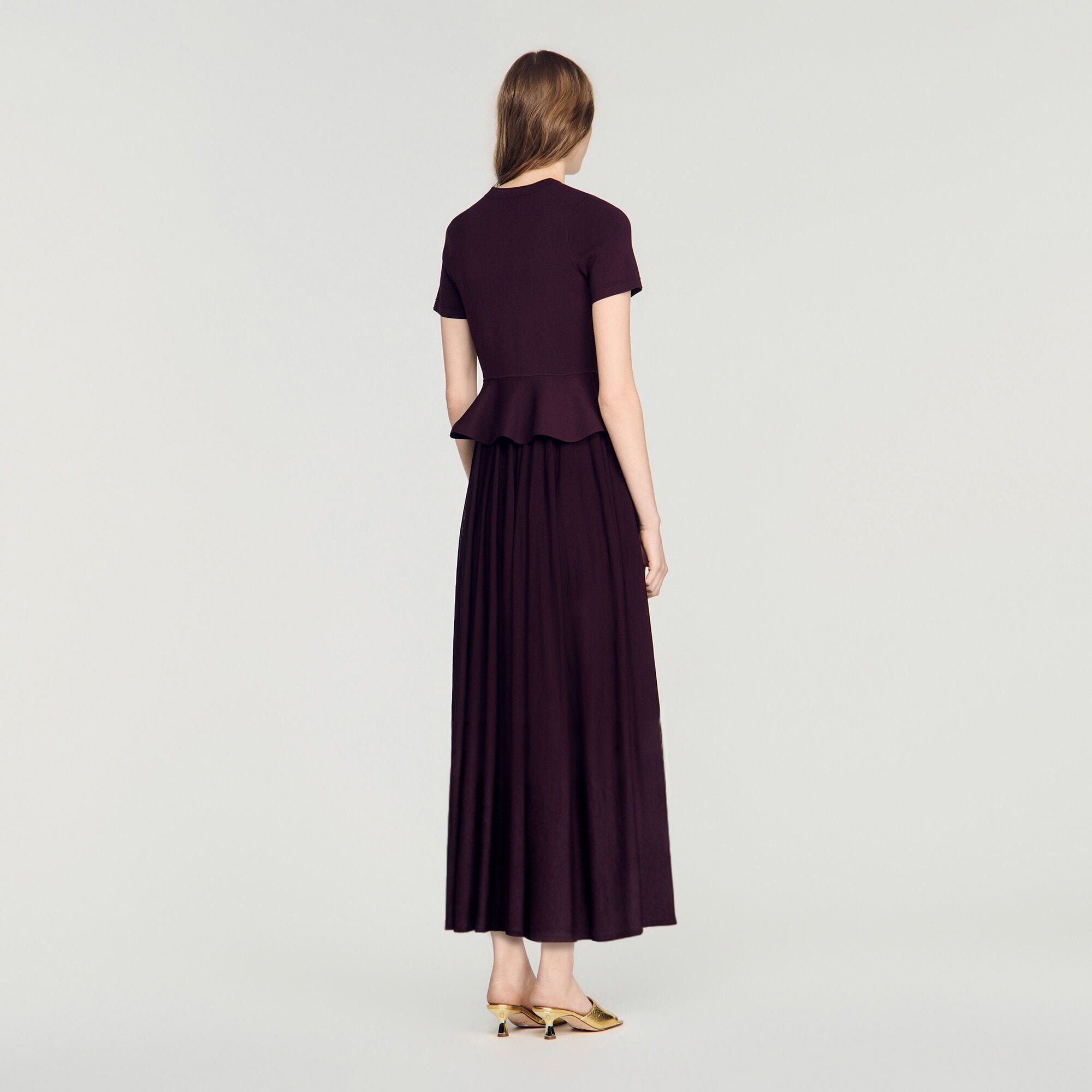 Knit maxi dress with peplum - Women | Sandro