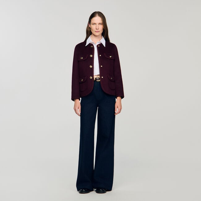 Veste double face boutonnée