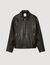 Blouson en cuir effet usé