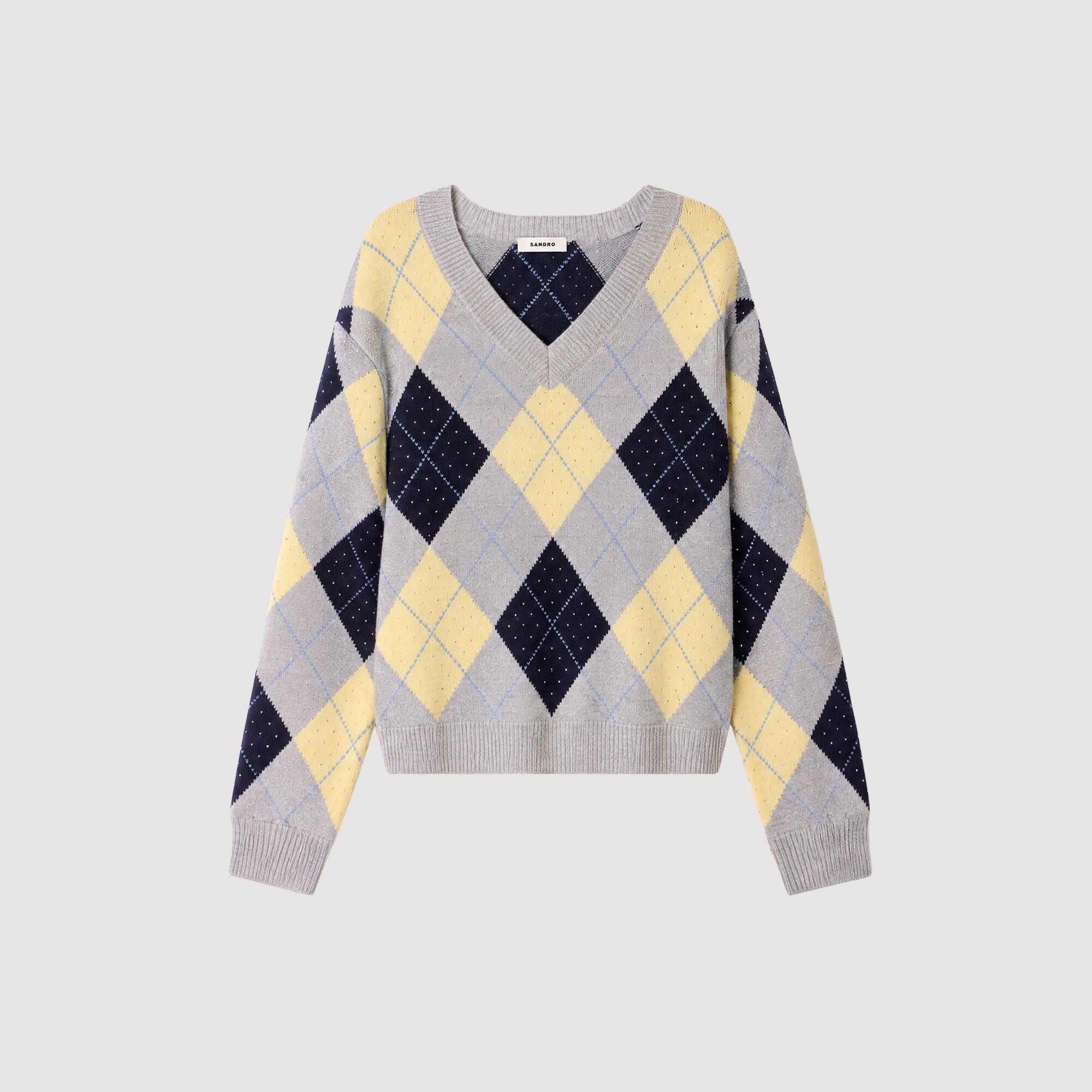Argyle-Pullover mit Strassbesatz - Damen | Sandro