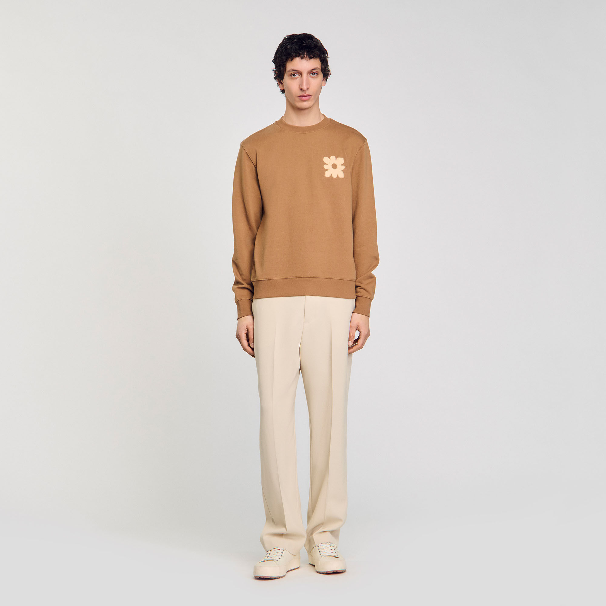 Sweatshirt à patch fleur