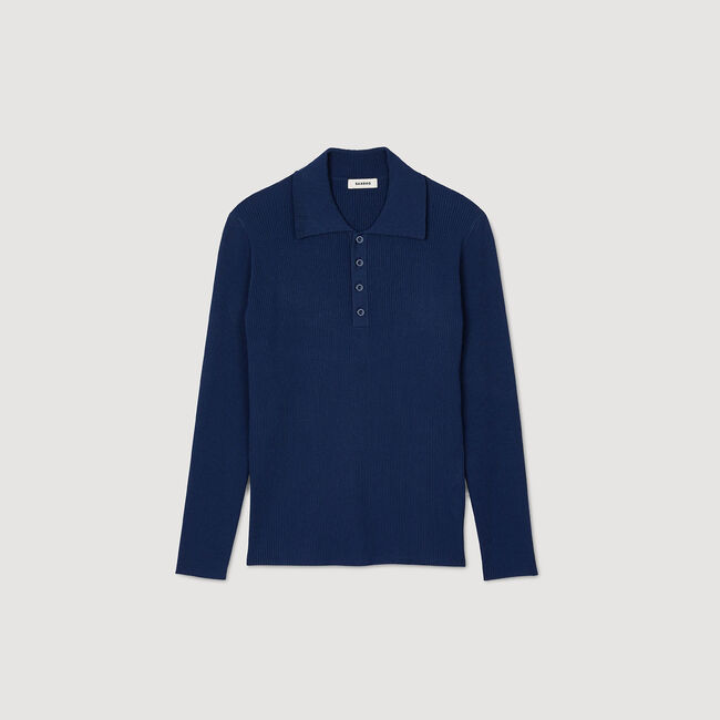 Polo en maille côtelée