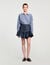 Short denim ruffled skirt