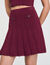 Short pleated knit skirt