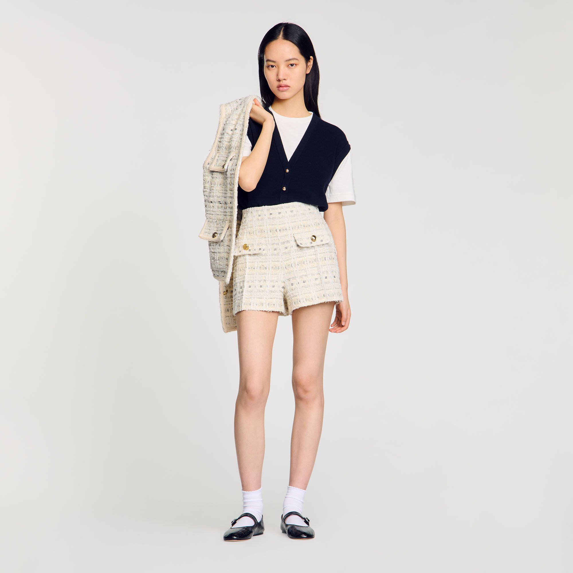 Shorts aus dekorativem Tweed