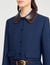 Veste courte à col en cuir 