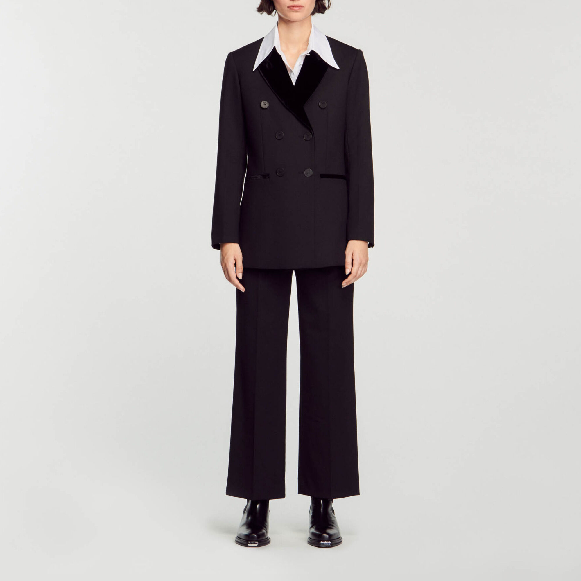 Tailored jacket Black Gray Women Sandro Paris