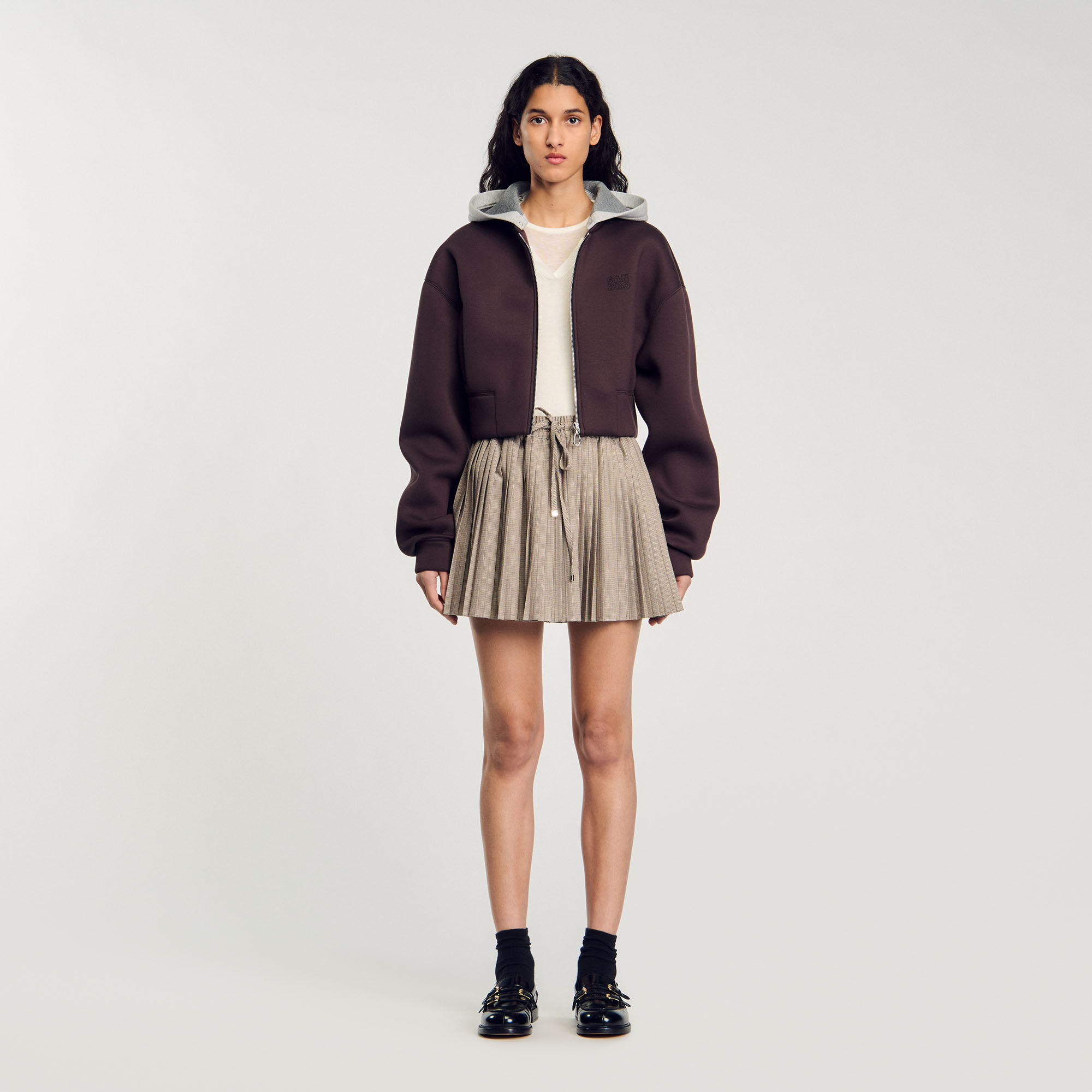 Hooded sweatshirt jacket